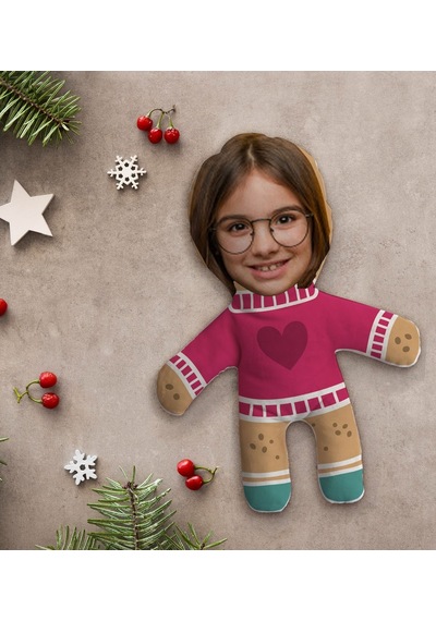 Bk Gift Kişiye Özel Fotoğraflı Kurabiye Adam Kostümlü Kız Çocuk Bebek Yastık-3