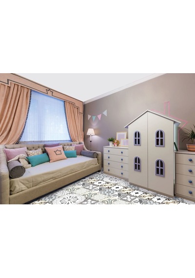 Tink Kendinden Yapışkanlı İngiliz Desenli Pvc Karo Kaplama 10x10 Cm 20'li Paket