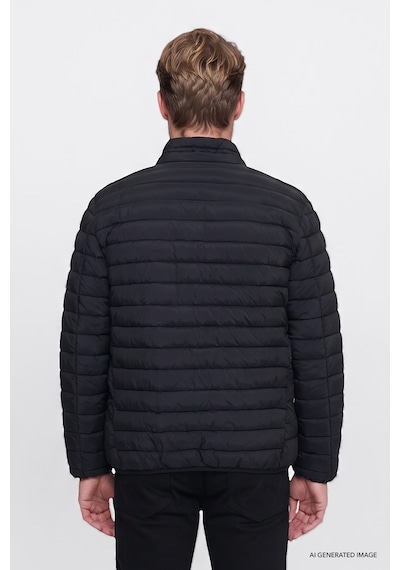 Wrangler Erkek Regular Fit Dik Yaka Cepli Şişme Mont - W2620117 Siyah