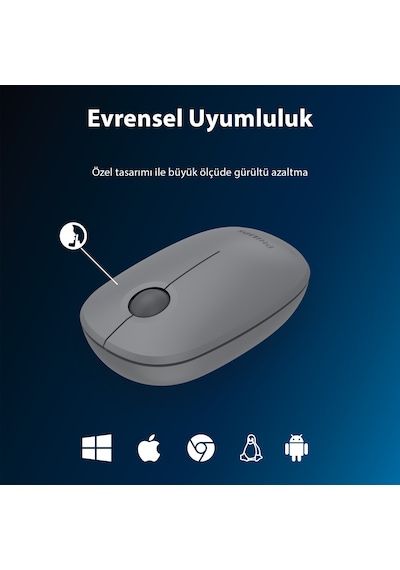 Philips SPK7378 Kablosuz 1600DPI 3 Tuşlu Optik Sessiz Mouse