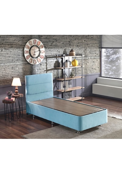 Nironyatak Cozy Baza Ve Başlık - 120X200 Cm Tek Kişilik Sandıklı Bebek Mavis