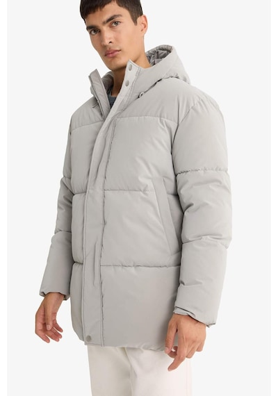 Defacto Su İtici Regular Fit Kapüşonlu Cepli Astarlı Rüzgar Geçirmez Fermuarlı Parka F0431ax25wngr454 Gri-gr454
