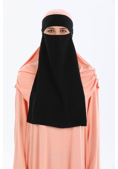 Melodi Scarf Kadın Tesettür Tek Katlı Peçe Siyah