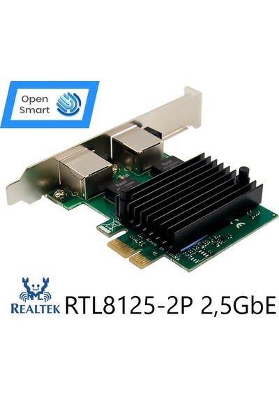 Open Smart 2 Port Realtek RTL8125B 2,5GbE Ethernet Kart - OPS7275