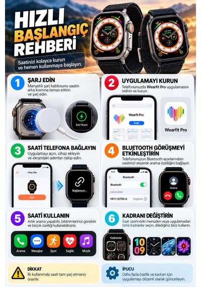Beemen HK11 Ultra-a Bluetooth Arama Özellikli 49 MM Akıllı Saat (İthalatçı Garantili)