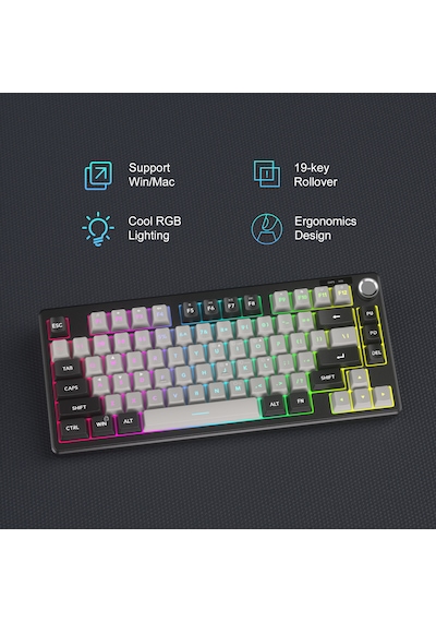 Magegee Ts75 %75 Siyah 79 Tuş Rgb Kablolu Membran Gaming Klavye