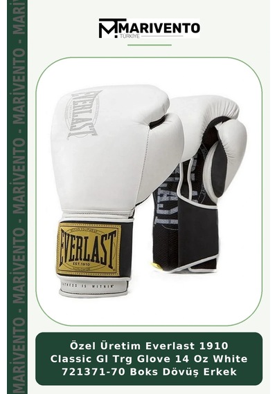 Özel Üretim Everlast 1910 Classic Gl Trg Glove 14 Oz White 721371-70 Boks Dövüş Erkek Beyaz