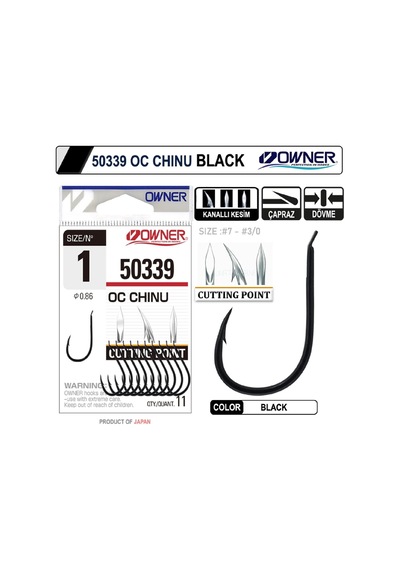 Owner 50339 Cut Chinu Black İğne No:1/0 - Standart