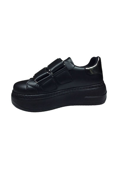 Womenly Moda 2001 Siyah Cırtlı Kadın Sneaker Spor Ayakkabı Siyah