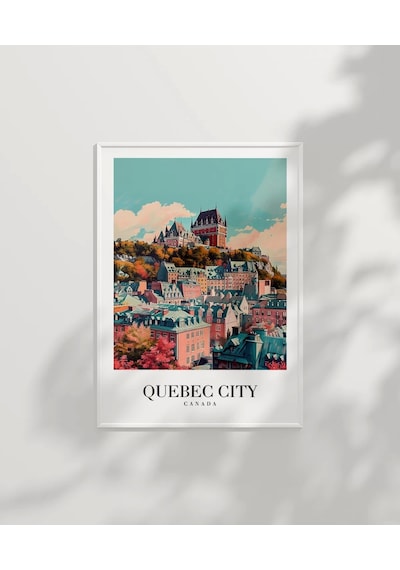 Çerçevesiz Poster Tarihi Quebec Şehir Baskısı