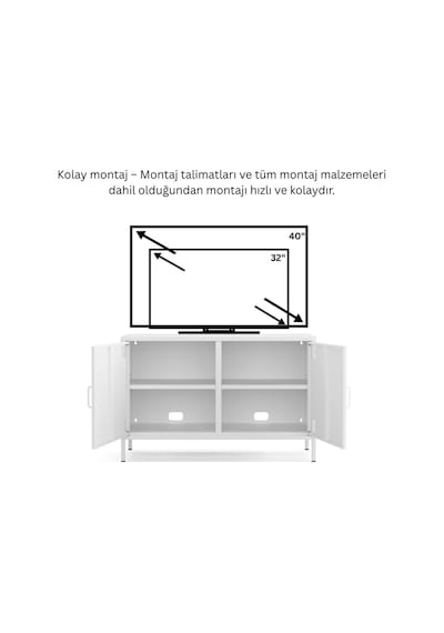 Pera Tv Ünitesi, Tv Dolabı,2 Kapaklı Dolap 100,50 X 40 X 64,50 Cm - 9 Renk Seçeneği Bulunmaktadır Ral 9016 Beyaz Pera Tv Ünitesi, Tv Dolabı,2 Kapaklı Dolap 100,50 X 40 X 64,50 Cm - 9 Renk Seçeneği Bulunmaktadır Ral 9016 Beyaz