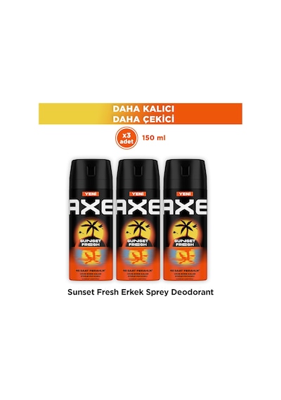 Axe Spray Erkek Deodorant Sunset Fresh 150 Ml X3