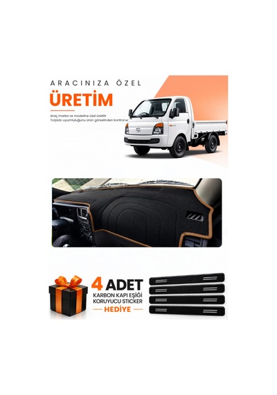 Hyundai H100 2020-2024 Uyumlu Torpido Koruma Örtüsü Oto Kılıfı - Siyah Kahverengi