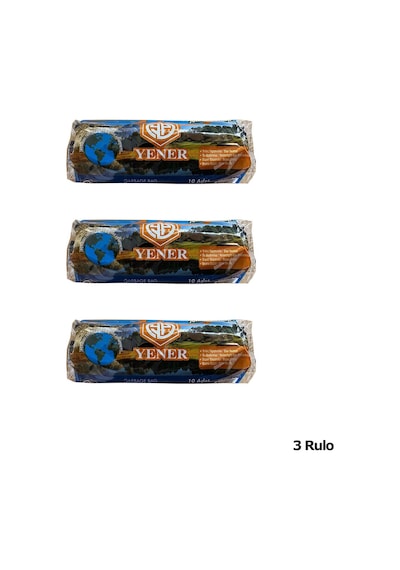 Yener Endüstriyel Jumbo Çöp Torbası Poşeti - 2 Kat - Siyah - 400 G - 80 x 110 CM -10 Adetlik 3 Rulo