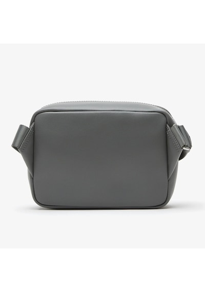 Lacoste Holiday Unisex Leather Bag 22 17 6 Hakiki Deri Ayarlanabilir Askılı Baskılı Unisex Postacı Çantası Gri