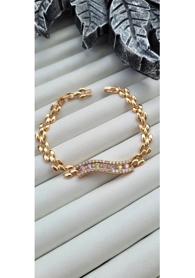 Xuping Renkli Taşlı Gold Kadın Bileklik Altın