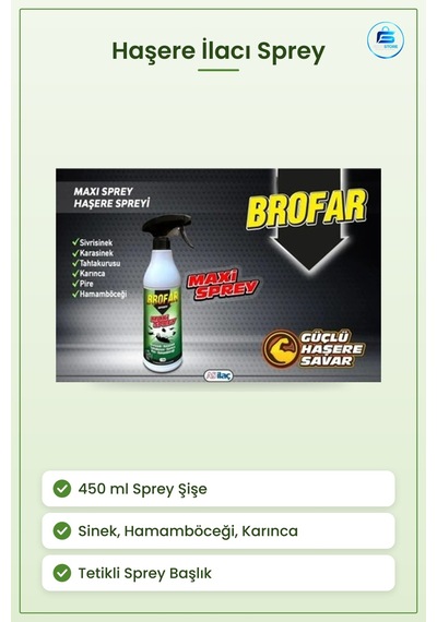 Haşere İlacı Maxi Sprey 450 Ml Sivrisinek Karasinek Hamamböceği K