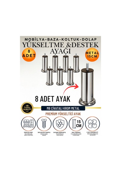 8 Adet 15 Cm M8 Vidalı Metal Krom Ayak Mobilya Ayağı Baza Ayağı Kanepe Ayağı Koltuk Ayağı Yatak Ayağı Yükseltme Ayağı Dolap Ayak Sehpa Sandık Ayakları Değişim Destek Ayağı Yükseltici Aparat Şifonyer Krom Krom 8 Adet 15 Cm M8 Vidalı Metal Krom Ayak Mobilya Ayağı Baza Ayağı Kanepe Ayağı Koltuk Ayağı Yatak Ayağı Yükseltme Ayağı Dolap Ayak Sehpa Sandık Ayakları Değişim Destek Ayağı Yükseltici Aparat Şifonyer Krom Krom