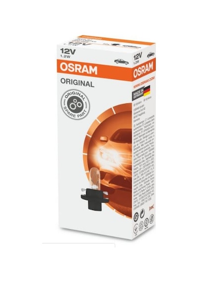 10ad. Ampul T5 12v 1.2w Siyah Soket Gösterge 8.5d Osram 2351 Mfx