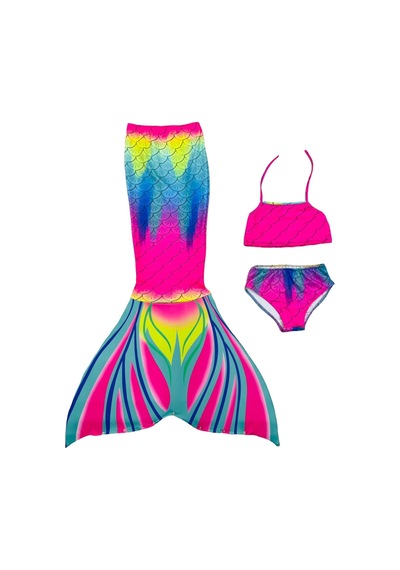 Lolliboomkids Kız Çocuk Deniz Kızı Kuyruklu Kostüm Mayo Bikini Takımı 3 Parça Son Moda Gökkuşağı Çok Renkli Lolliboomkids Kız Çocuk Deniz Kızı Kuyruklu Kostüm Mayo Bikini Takımı 3 Parça Son Moda Gökkuşağı Çok Renkli