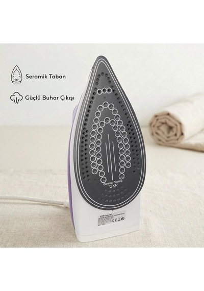 Cu-3388 Sensitive 2600w Buharlı Ütü, Seramik Taban, Şok Ve Sürekli Buhar, Sprey Buhar, Dikey Ütüleme, Damlama Önleme, Kendi Kendini Temizleme, Otomatik Kapanma, Aşırı Isınma Koruması
