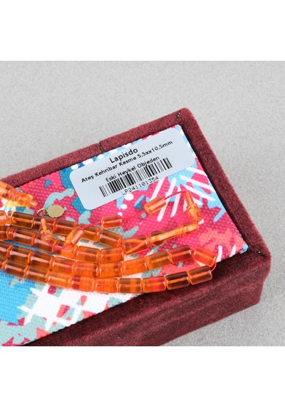 Ateş Kehribar Eski Heykel Objeden Bilek Boy Yumuşak Kesme Kesim 5.5x10.5mm Tesbih