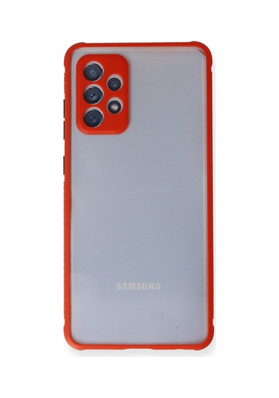 Samsung Galaxy  Uyumlu,  A72 Kılıf Miami Şeffaf Silikon - Kırmızı