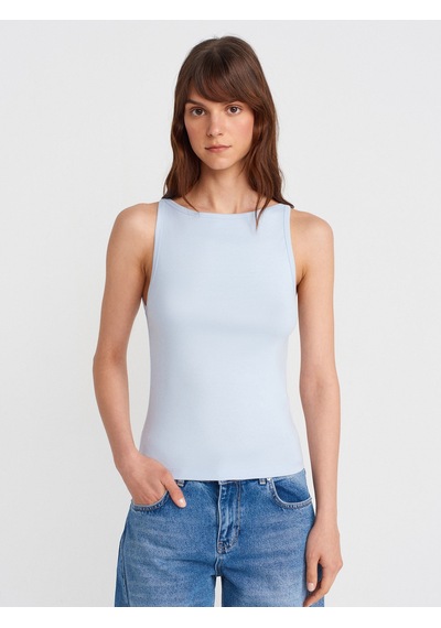 Dilvin 21048 Halter Yaka Top-açık Mavi Açık Mavi