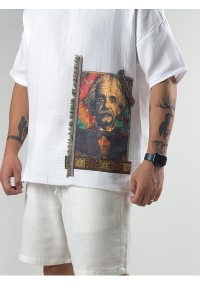 Cocopelli Portre Buldan Bej Erkek T-shirt Coc3265