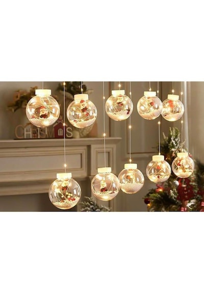 Sekizgen Led Işıklı Yılbaşı Saçak 10'lu Top Led 3 Metre 8 Fonksiyonlu Eklenebilir Dekoratif Yılbaşı Aydınlatma Günışığı Sekizgen Led Işıklı Yılbaşı Saçak 10'lu Top Led 3 Metre 8 Fonksiyonlu Eklenebilir Dekoratif Yılbaşı Aydınlatma Günışığı