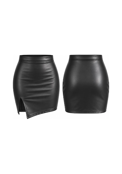 Verymoda Suni Deri Miini Etek F1114 Siyah