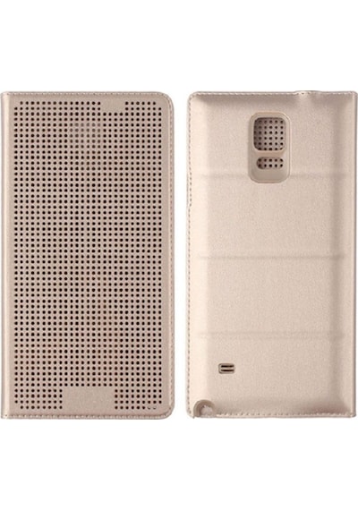Samsung Uyumlu Note 4 Dot Smart Kapaklı Kılıf Siyah