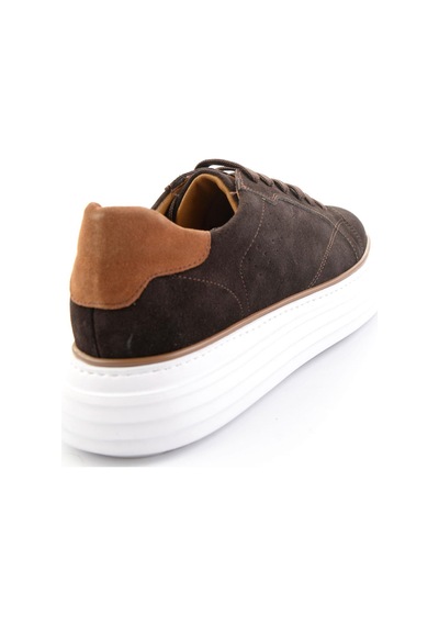 Kahve Hakiki Deri Erkek Sneaker E01811256002 Kahve