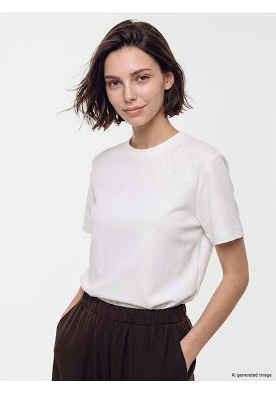 Lcw Modest Beyaz Soft Touch Nakışlı Bluz