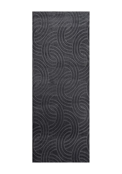 Plato Halı Opqo Oymalı Premium Oturma Odası, Salon, Antre, Yıkanabilir Polyester Kaymaz Taban Antrasit Halı