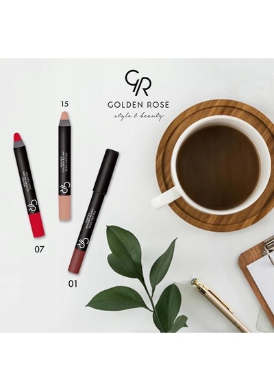 Matte Lipstick Crayon No: 26 - Besleyici Nemlendirici Mat Kalem Ruj Çok Renkli