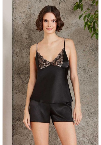 Pierre Cardin 6005 Kadın Saten Dantelli 6'lı Set-siyah Siyah