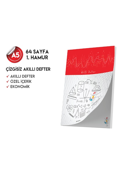 Çizgisiz Not Defteri 64 Sayfa Akıllı Defter Tekli A5 Tam Beyaz Tekli Koyu Mavi, Kırmızı, Turuncu, Kahverengi, Mavi, Yeşil