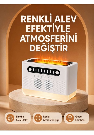 Type-c Şarjlı Kablosuz Hoparlör Beyaz Gürültü Ve Atmosfer Işığı Diğer