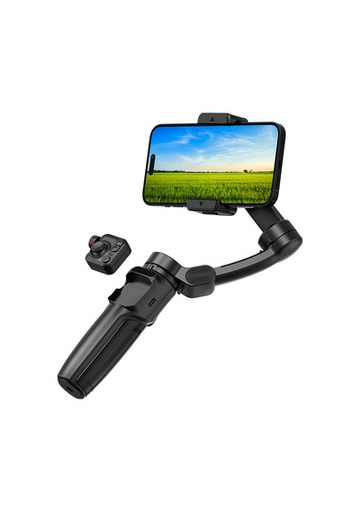 Wiwu Wi-se016 Yapay Zeka Destekli Canlı Yayın Dolgu Işıklı Gimbal Stabilizatör Sabitleyici Siyah