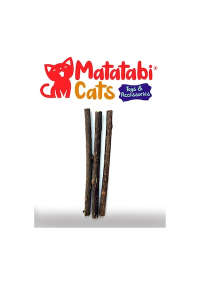 Matatabi Stick Small 3'lü Doğal Çiğneme Çubuğu, Kedi Oyuncağı 12 Cm