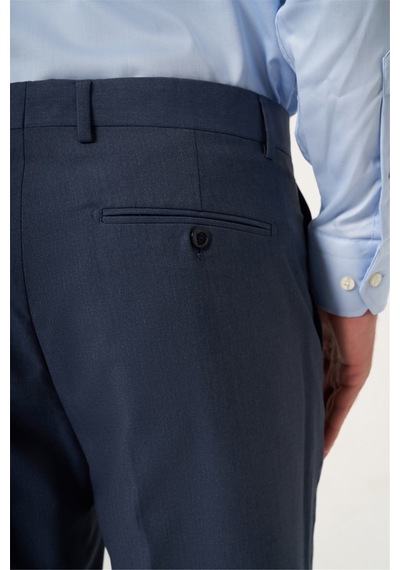 İmza Lacivert Yan Cep Filafil Desen Comfort Fit Esnek Pantolon 1003260153