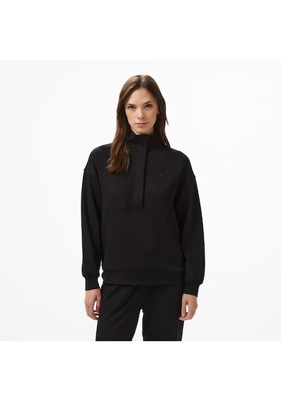 Nautica Kadın Siyah Regular Fit Sweatshirt Düz 57k605t Siyah