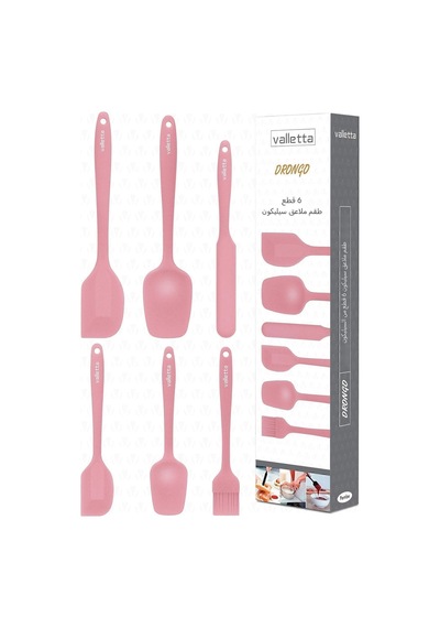 Tr Drongo Isıya Dayanıklı Yanmaz Yapışmaz Silikon Spatula Seti 6 Parça Pembe Diğer