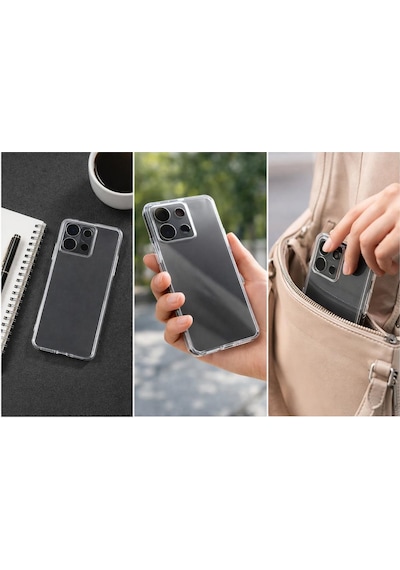 Redmi Note 13 Pro 5g Uyumlu Kılıf Şeffaf Kamera Korumalı 3d