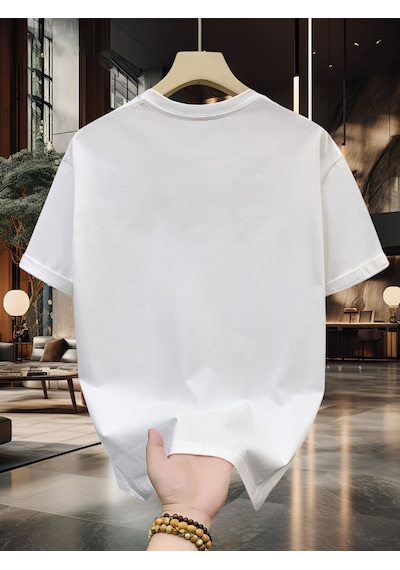 Unisex Grafik Ruhu, İmza Tarzı Tasarım Basklı Tshirt Beyaz