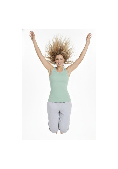 Assema Kadın Fitilli Atlet Sıfır Yaka Slim Fit Arka Baskılı Spor Atlet - Mint Yeşili Çok Renkli