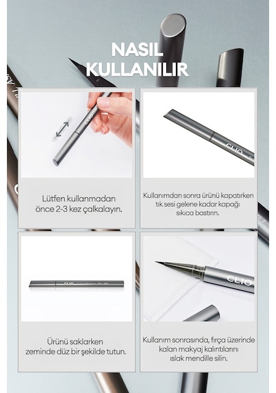 Clio Superproof Brush Liner Kill Ash 001 Ash Gray