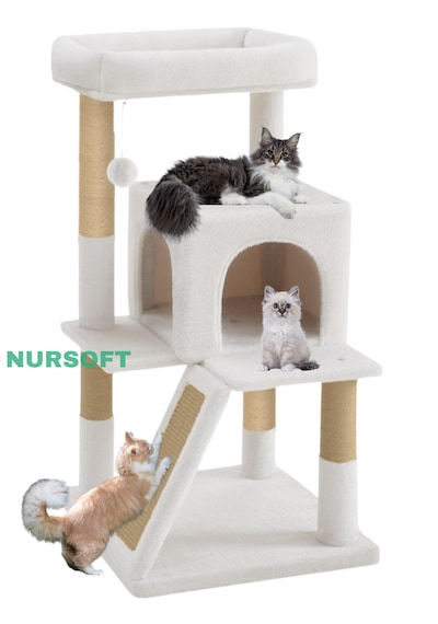 Nursoft Teraslı Dekoratif Kedi Tırmalama Evi - 0091