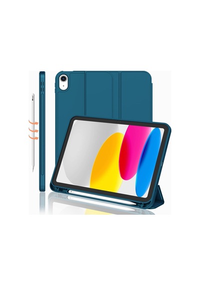 Apple Uyumlu iPad 11.nesil 2025 / 10.nesil 2022 Kalem Bölmeli Standlı Smart Kılıf Kapaklı Kılıf